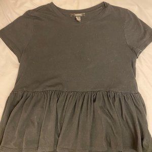 Forever 21 M Black Peplum Shirt Top